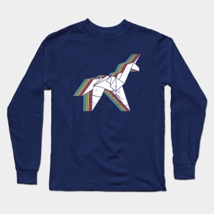 Origami Unicorn (Aged look) Long Sleeve T-Shirt